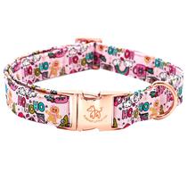 Coleira para cães Elegant Little Tail rosa Christmas Adjustable M