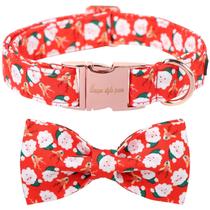 Coleira para cães, estilo exclusivo, patas, laço de Natal, algodão