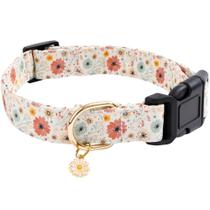 Coleira para cães Faygarsle Cotton Designer com flor para cadelas Coleira para cães Faygarsle Cotton Designer com flor para cadelas