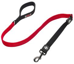 Coleira para cães Franklin Sports Nylon com elástico Shok-Tek de 4 pés vermelha