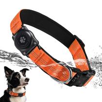Coleira para cães Furrigo Upgrade AirTag Holder à prova d'água laranja Coleira para cães Furrigo Upgrade AirTag Holder à prova d'água laranja