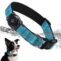 Coleira para cães Furrigo Upgrade AirTag Holder impermeável azul Coleira para cães Furrigo Upgrade AirTag Holder impermeável azul