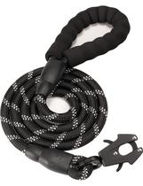 Coleira para cães GEIT Heavy Duty Rope reflexiva de nylon preta