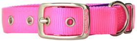 Coleira para cães Hamilton Double Thick Nylon Deluxe Hot Pink