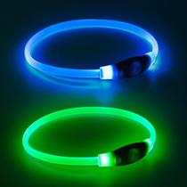 Coleira para cães Kpuplol LED Light Up USB recarregável à prova d'água