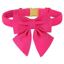 Coleira para cães M MACA BATES Maca Bates com gravata borboleta rosa choque Coleira para cães M MACA BATES Maca Bates com gravata borboleta rosa choque