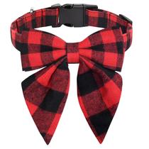 Coleira para cães Malier Christmas Classic Plaid com gravata borboleta para cães