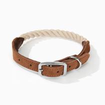 Coleira para cães Mile High Life, corda de algodão trançada durável, bege Coleira para cães Mile High Life, corda de algodão trançada durável, bege
