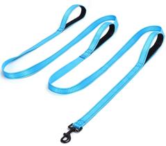 Coleira para cães Mycicy de 3 alças, costura reflexiva de 10 pés, nylon azul-petróleo Coleira para cães Mycicy de 3 alças, costura reflexiva de 10 pés, nylon azul-petróleo