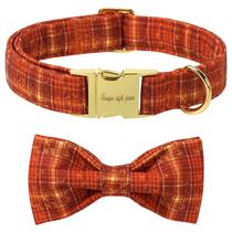 Coleira para cães, patas de estilo exclusivo, algodão com laço, laranja de Halloween