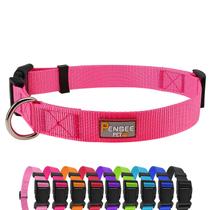 Coleira para cães PENSEEPET Hot Pink Nylon respirável para cães Coleira para cães PENSEEPET Hot Pink Nylon respirável para cães
