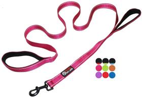 Coleira para cães Primal Pet Gear, alça dupla, 1,8 m, nylon, rosa