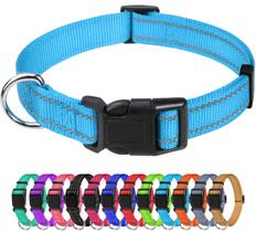 Coleira para cães TagMe ajustável em nylon reflexivo azul celeste Coleira para cães TagMe ajustável em nylon reflexivo azul celeste