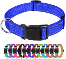 Coleira para cães TagMe de nylon reflexivo ajustável de 1,0 cm azul royal