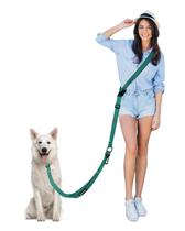 Coleira para cães WANFIRE Hands Free 1,8-2,9 m ajustável verde Coleira para cães WANFIRE Hands Free 1,8-2,9 m ajustável verde