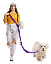 Coleira para cães WANFIRE Hands Free 1,8-2,9 m roxa reflexiva