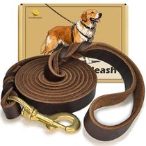 Coleira para cães WerchnPet Leather 6 pés x 1,9 cm, resistente para cães