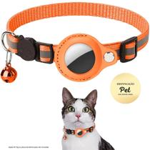 Coleira para GATO pet com suporte para Airtag, GPS ou rastreador (itens não inclusos), refletiva e ajustável com sino guizo - Idea Shop