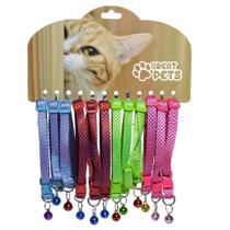 Coleira para Gatos Estampa Lisa - 1 Unidade Cores Diversas