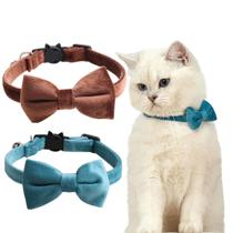 Coleira para gatos JiangYanus Breakaway com sino e gravata borboleta, pacote com 2