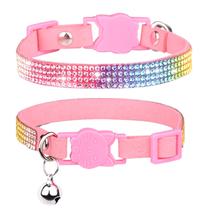Coleira para gatos WDPAWS Breakaway Bling Diamond Rhinestone Pink