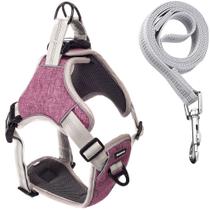 Coleira Peitoral Antipuxão Comfort ROSA com Guia de Passeio
