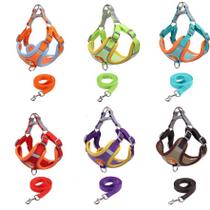 Coleira Peitoral coleira para cachorro com guia para pet pequenos e médios colete confortável