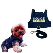 Coleira Peitoral com guia de passeio para Cachorro e Gato K-9 Police - Duda Vest