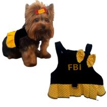 Coleira Peitoral com Guia para Cachorro Fema FBI