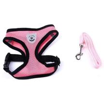 Coleira Peitoral com Guia para Cães e Gatos Colete Regulável Super Confortável Cor Rosa Coleira Peitoral com Guia para Cães e Gatos Colete Regulável Super Confortável Cor Rosa