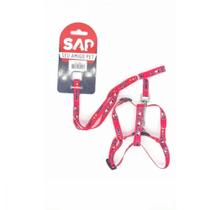 Coleira Peitoral com Guia Rosa Ate 3,5 Kg 100x120 Cm 3606 Sap Pet