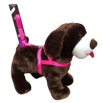 Coleira peitoral de seda neon para cachorro - 15mm rosa nº 2 Nicapet