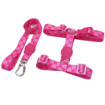 Coleira Peitoral H Anti-puxão P/ Cachorro Guia Rosa Bolinhas Coleira Peitoral H Anti-puxão P/ Cachorro Guia Rosa Bolinhas