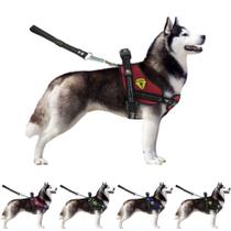 Coleira Peitoral Para Cachorro Grande Com Alça Reforçada Guia Ajustável Confortável Para Pet Pitbull Doberman Husky Coleira Peitoral Para Cachorro Grande Com Alça Reforçada Guia Ajustável Confortável Para Pet Pitbull Doberman Husky