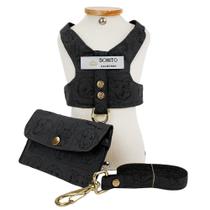 Coleira Peitoral para Cães Bonito Pra Cachorro Diversity Grafite (P)