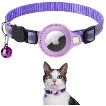 Coleira Pet Gato Nylon Refletiva Guizo com Case P/ Airtag