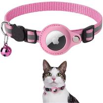 Coleira Pet Gato Nylon Refletiva Guizo com Case P/ Airtag