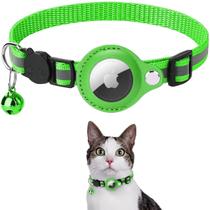 Coleira Pet Gato Nylon Refletiva Guizo com Case P/ Airtag