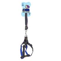 Coleira Pet Guia Peitoral Cachorro 1,20Mt Com Regulagem Azul
