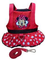 Coleira Pet para Cachorro e Gato Peitoral Minnie Vermelho para Femea