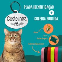 Coleira + plaquinha identificação pet gato personalizado - YASHOP