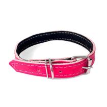 Coleira São Benedito Pet Couro Forrado Rosa para Cães - Tamanho 8 Coleira São Benedito Pet Couro Forrado Rosa para Cães - Tamanho 8