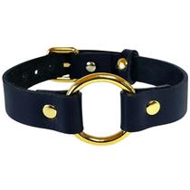 Coleira Social Choker Argola Gargantilha O Ring Colar Couro Feminino Humana