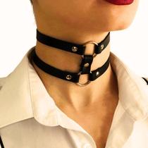 Coleira Social Choker Duplo Gargantilha Harajuku Estilo Moda Kawaii Cosplay Anime