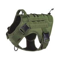 Coleira Tática Ajustável Para Cães Com Alça, Colete De Serviço Anti-Puxão Com Painéis De tiras autocolantes