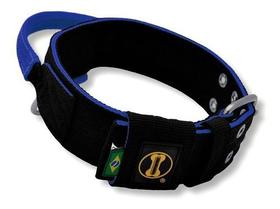 Coleira Tática K9 Com Alça Cachorro Grandes (preto/azul)