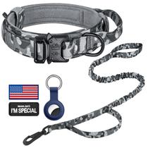 Coleira tática para cães DAGANXI ajustável de nylon com alça L Camo Coleira tática para cães DAGANXI ajustável de nylon com alça L Camo