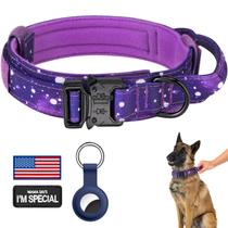 Coleira tática para cães DAGANXI ajustável de nylon roxa para L Coleira tática para cães DAGANXI ajustável de nylon roxa para L