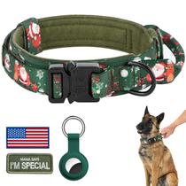 Coleira tática para cães DAGANXI M verde natal com adesivos Coleira tática para cães DAGANXI M verde natal com adesivos