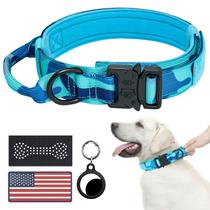 Coleira tática para cães Hotsky ajustável militar de nylon azul XL Coleira tática para cães Hotsky ajustável militar de nylon azul XL